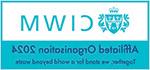 CIWM (Chartered Institute of Waste Management) logo - A teal coloured crest on the left-hand side, with 'CIWM' lettering also in teal. Underneath 'Affiliated Organisation 2024; Together, we stand for a world beyond waste'